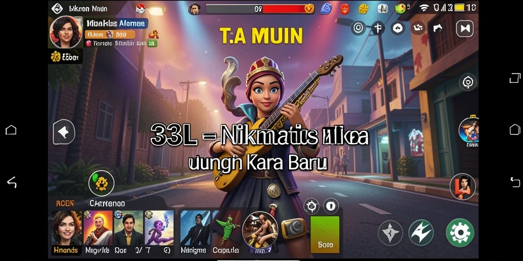 Screenshot 33L menampilkan antarmuka musik yang menarik.