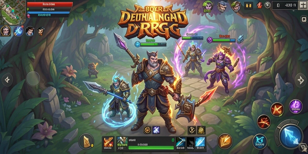 Screenshot menunjukkan aksi seru dalam gameplay RPG di 8QR.
