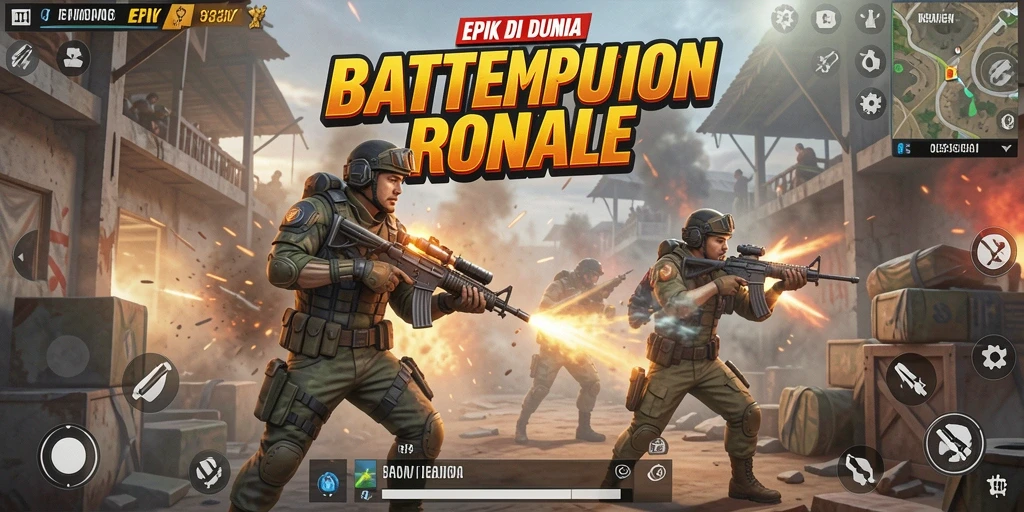 Tampilan menarik dari gameplay <strong>93337</strong> dalam mode pertempuran Battle Royale.