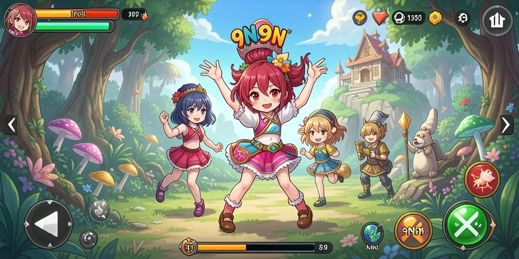 Screenshot menunjukkan aksi seru dari game Anime 9N9N.