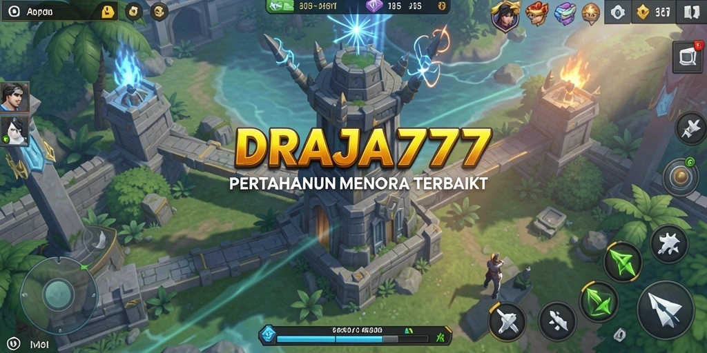 Tampilan gameplay menegangkan di DRAJA777 saat bertahan dari serangan musuh.