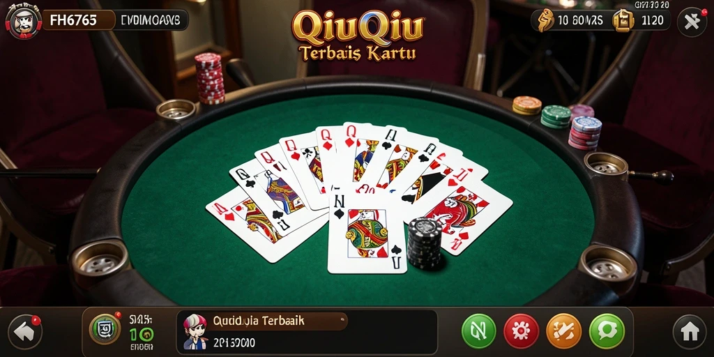 Tampilan game QiuQiu yang menarik dan mendebarkan.