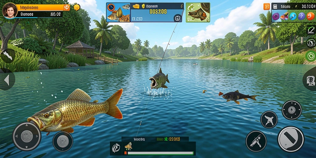 Tampilan gameplay H03 yang mengasyikkan saat memancing.