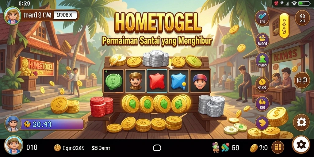 Tangkapan layar utama HOMETOGEL menampilkan gameplay yang seru dan interaktif.