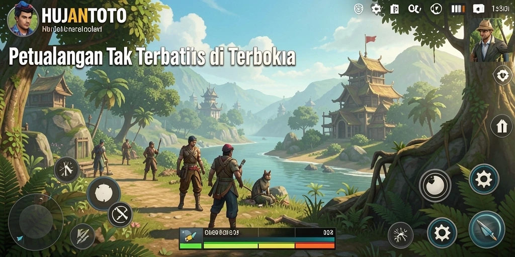 Screenshot menunjukkan eksplorasi mendalam di dunia Open World.