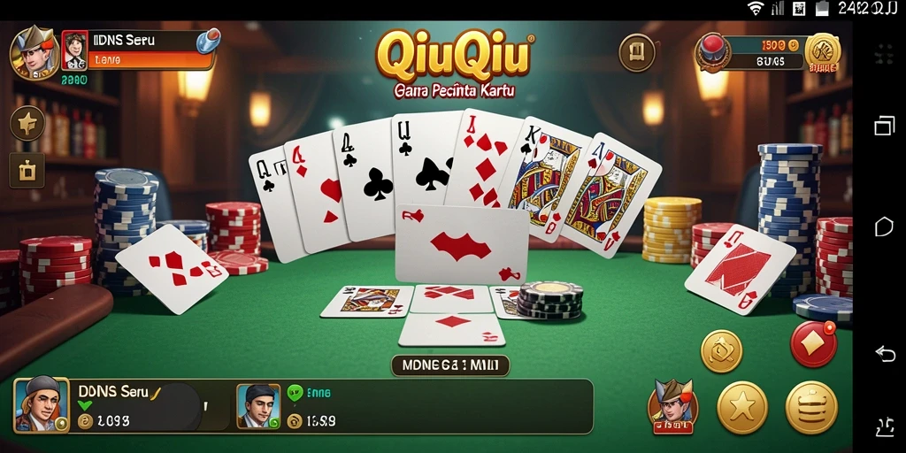 Tampilan gameplay seru dari IDNSERU saat bermain QiuQiu.