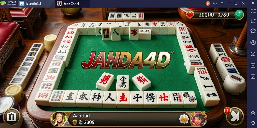 Tampilan gameplay menarik dari JANDA4D dengan level Mahjong yang menantang.