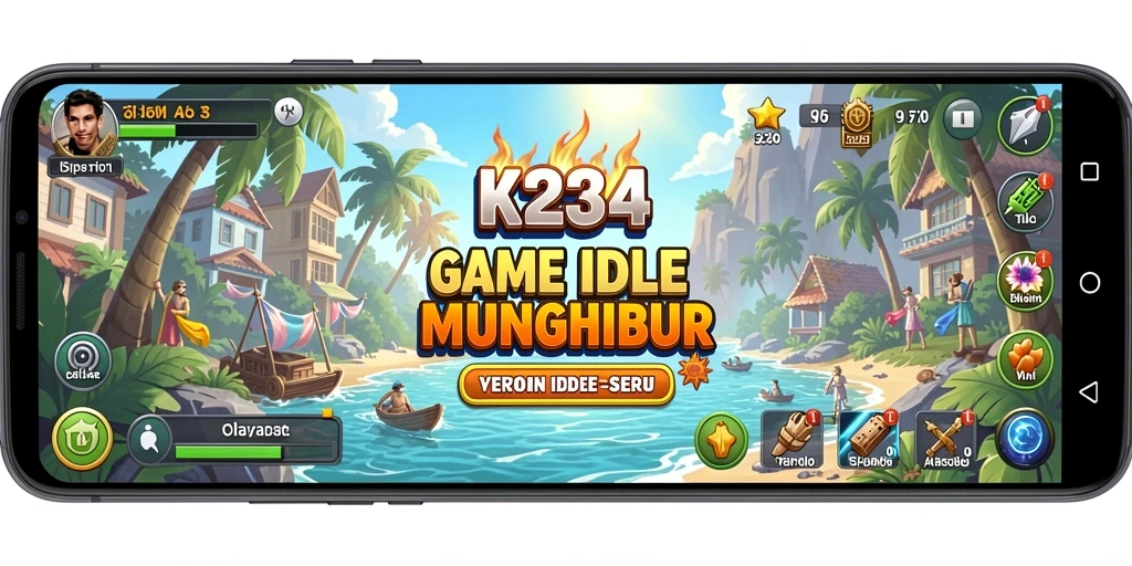 Screenshot gameplay K234 menampilkan kemajuan otomatis dan karakter yang berkembang.
