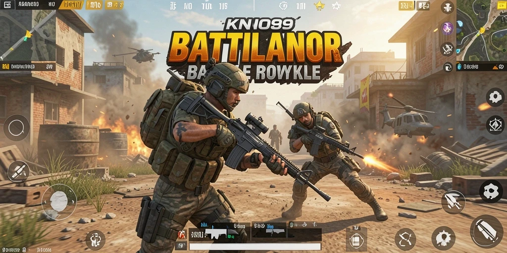 Screenshot KNO89 menampilkan pertempuran intens dalam arena Battle Royale.