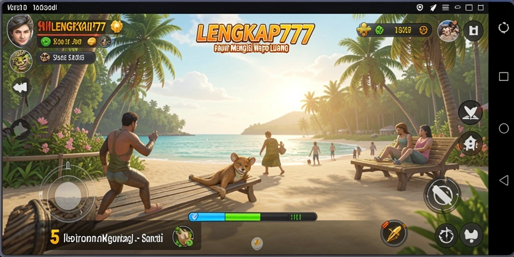 Tampilan gameplay menarik LENGKAP777 dengan grafik yang cerah.