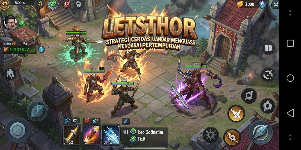 Tampilan gameplay LETSTHOR yang menegangkan dan strategis.