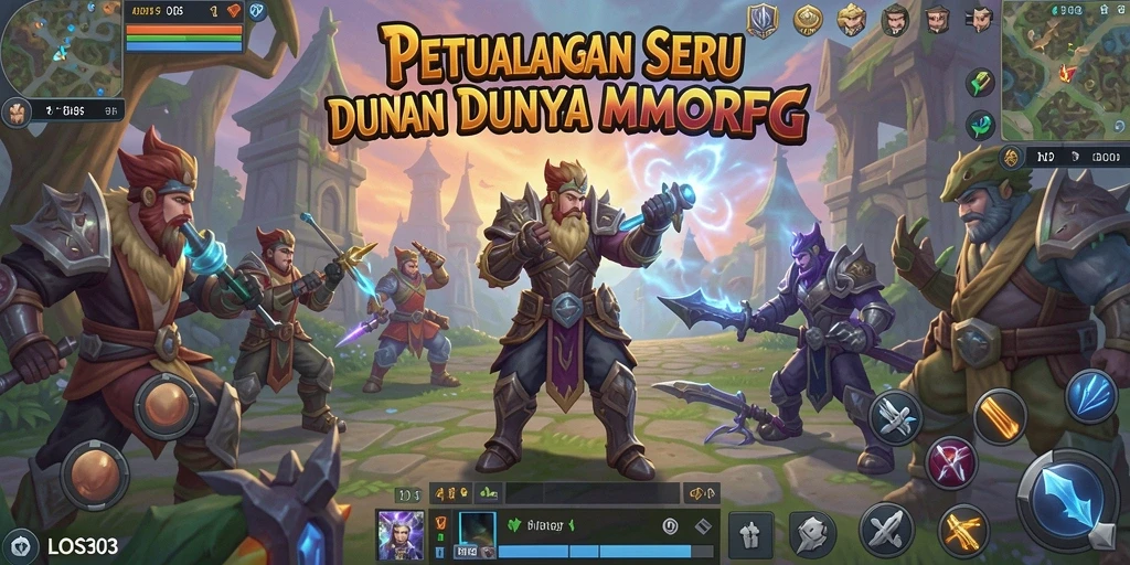 Tangkapan layar utama LOS303 menampilkan aksi seru dalam pertempuran MMORPG.