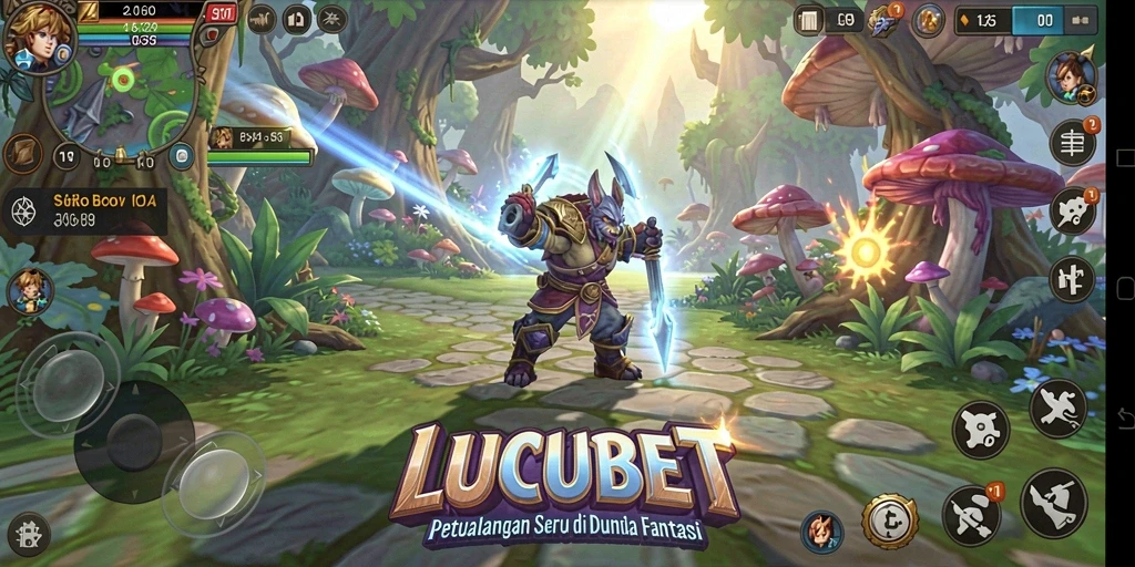 Screenshot gameplay LUCUBET menampilkan aksi petualangan yang mendebarkan.