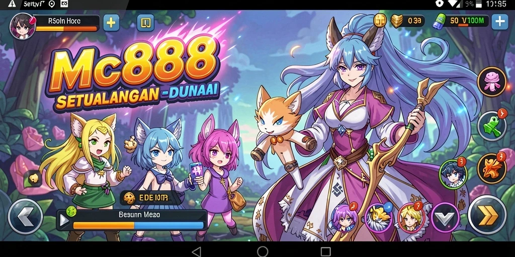 Screenshot MC888 menampilkan aksi seru dalam dunia Anime.