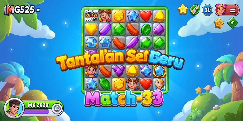 Gameplay seru MG525 dalam aksi match-3.