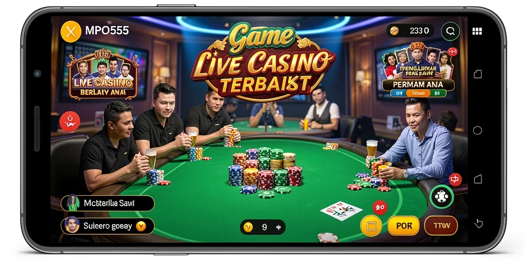 Tampilan gameplay Live Casino MPO555 yang menarik dan interaktif.