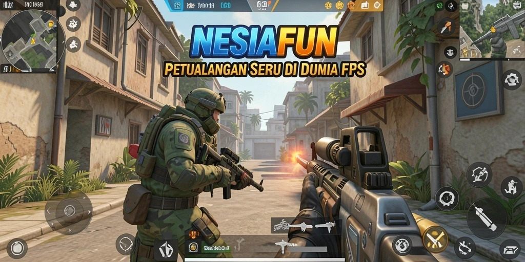 Screenshot gameplay NESIAFUN menampilkan aksi pertempuran yang intens.
