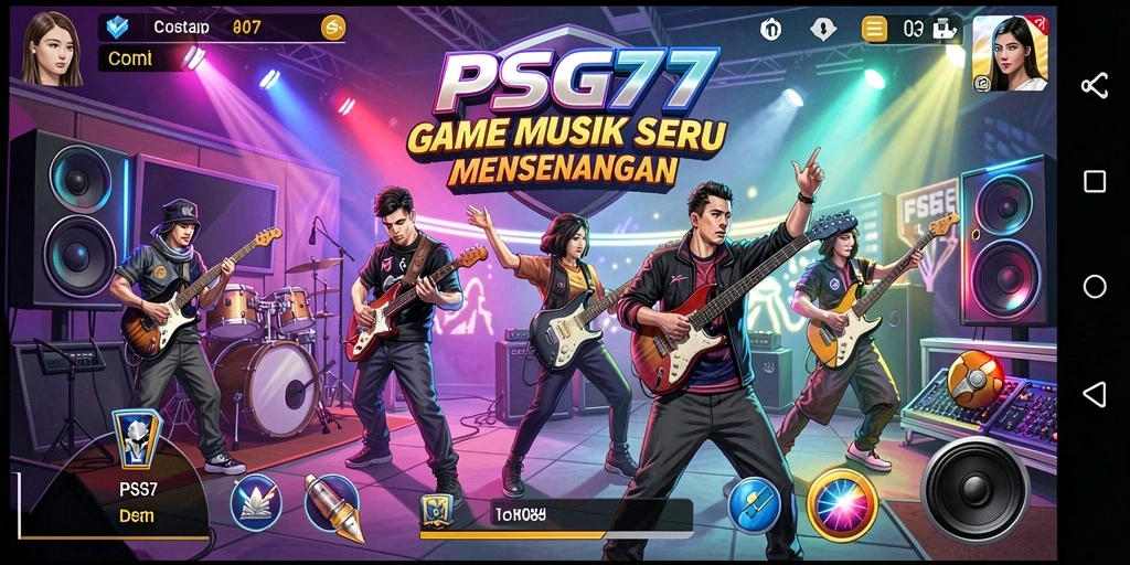 Tampilan screenshot PSG77 menampilkan gameplay musik yang menarik dan interaktif.