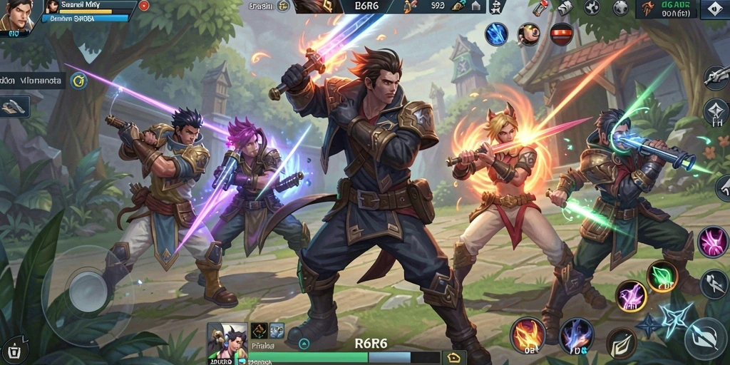 Screenshot gameplay <strong>R6R6</strong> memperlihatkan pertarungan seru antar tim.