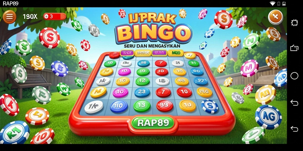 Tampilan gameplay Bingo seru di RAP89 dengan antarmuka menarik.