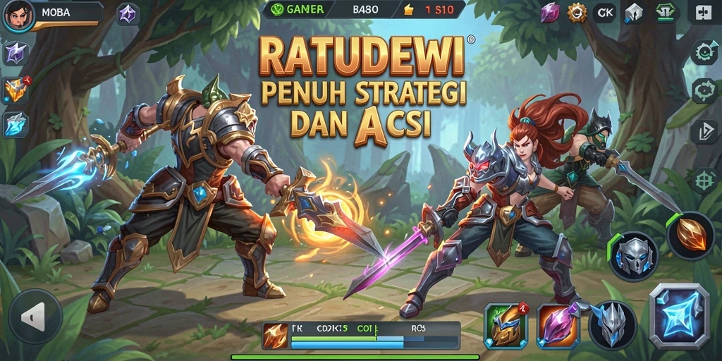 Tampilan gameplay seru dari RATUDEWI dengan karakter unik.