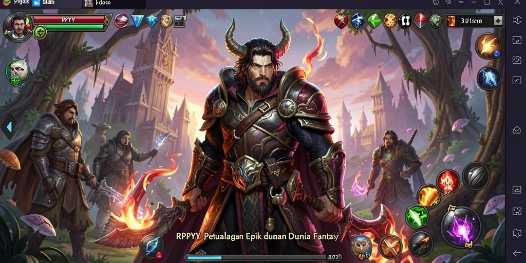 Screenshot menampilkan pertarungan epik di dunia RPYYY.