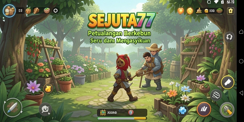 Tampilan menarik dari gameplay berkebun di SEJUTA77.
