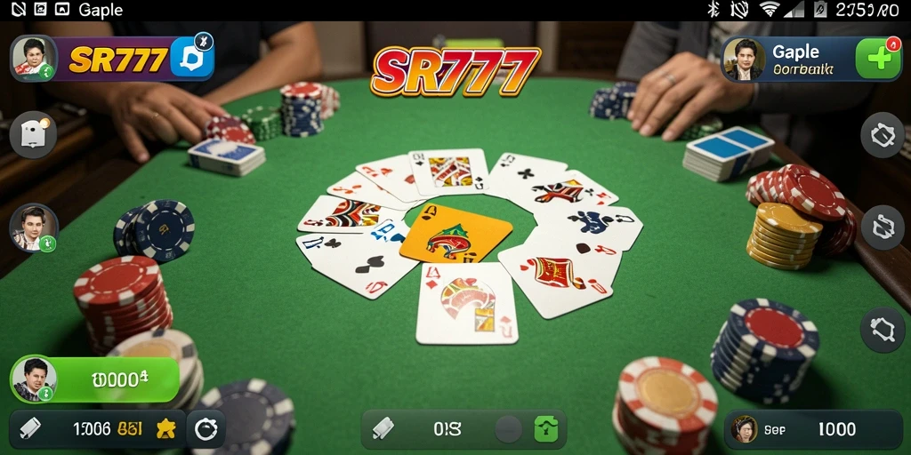 Tampilan gameplay Gaple yang seru dan interaktif di SR777.