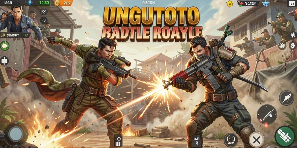 Tampilan gameplay yang seru dalam UNGUTOTO Battle Royale.